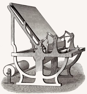 Eine Perrotine, eine Klischeemaschine, Textildruck, 19. Jahrhundert
