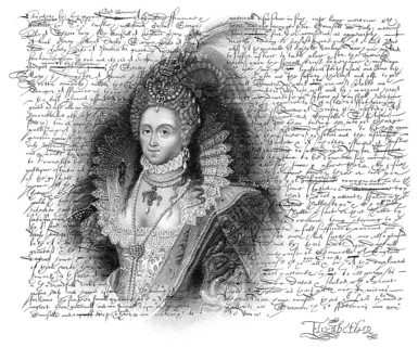 Faksimile des Hinrichtungsbefehls für Maria Stuart, Königin der Schotten, verfasst von Elisabeth I.