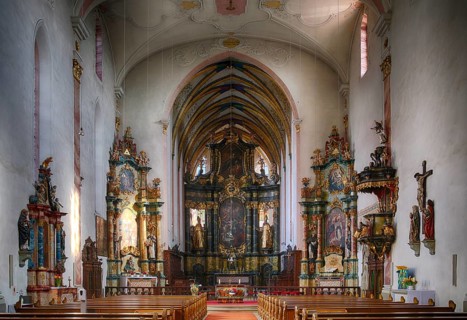 Interior view, view of the choir room, Dominican Church, Bad Wimpfen, Kraichgau, Baden-Württemberg,