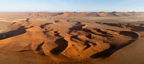 Aerial view of sand dunes in the Namib Desert, Namib Naukluft Park, Namibia