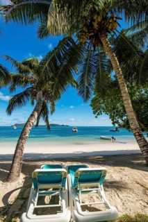 Anse Government beach at Hotel L'Archipel Resort, Praslin, Republic of Seychelles, Indian Ocean