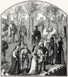 Roman de la Rose, The Dance in the Garden of Pleasure, Guillaume de Lorris, 13th century