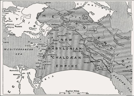 Map of the Empires after the fall of Assyria, 600 BC until 400 BC