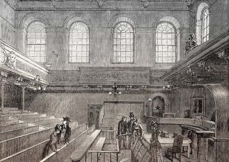 Interior view of High Court of Justiciary, Edinburgh, Scotland, 19th century