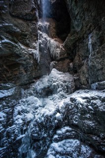 Winter, ice, icy waterfall in the Breitachklamm, near Oberstdorf, Oberallgäu, Allgäu, Bavaria,