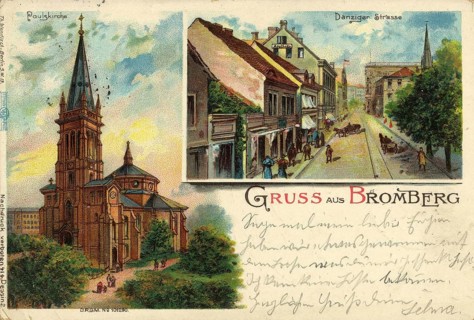Historical postcard around 1900, Bromberg, today Bydgoszcz, in the Polish Kujawsko-Pomorskie