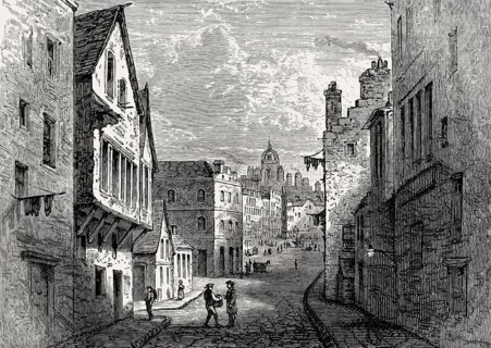 The Grass Market, from the West Port, Edinburgh, Scotland, 1825