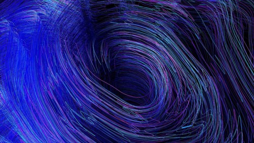 Swirling lines in varied colors create a stimulating abstract background reflecting modern