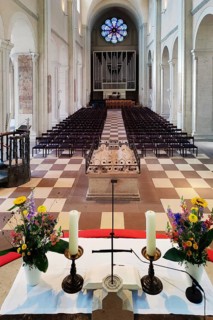 Interior photograph, central nave westwards in the cathedral, Evangelical Lutheran Cathedral Church