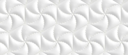 This illustration features a 3D geometric pattern with hexagon tiles, creating a modern and stylish