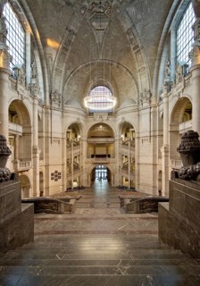 Neues Rathaus, interior view, Wilhelminian palace-like magnificent building in eclectic style,