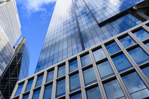 British high rise office buildings in the city of London financial district, centre of the UK