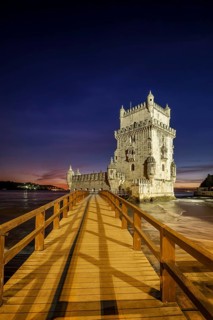 Belem Tower or Tower of St Vincent, famous tourist landmark of Lisboa and tourism attraction, on