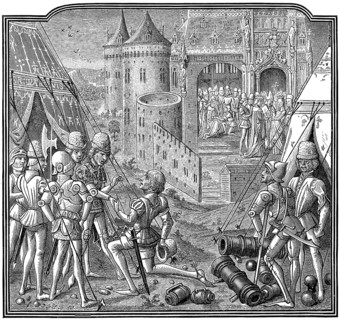 The marriage of Mary or Maria, 1371-1395, Queen regnant of Hungary and Croatia to Sigismund of