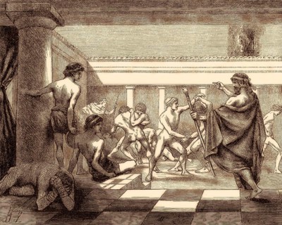 Young Spartans Exercising at the Dromos of Sparta, ancient Greece