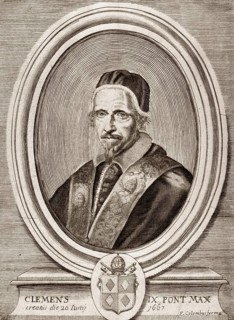Pope Clement IX, 1600 –1669, was Pope from 20 June 1667 to his death in 1669