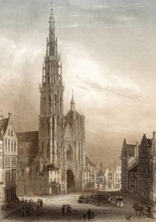 Cathédrale Notre-Dame, Cathedral of Our Lady, Antwerp, Flanders, Belgium, 19th century