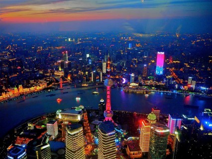 China Shanghai by night