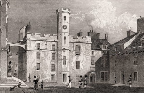 The interior quadrangle of the Castle, Edinburgh, Scotland, 19th century, from Modern Athens by Th.