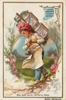 Picture series Children in various professions with Liebig glass, Liebig picture, digitally