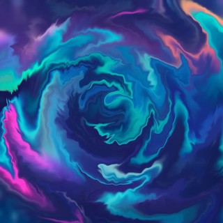 Abstract background featuring vibrant swirling patterns with neon touches. This colorful design