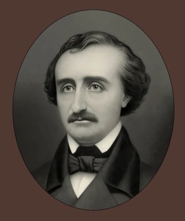 Portrait of Edgar Allan Poe, 1809 – 1849, American writer, digitally edited according to a
