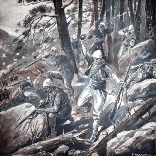 1st World War, Albanians pursuing the Serbian-Montenegin rearguard (original pictorial text from