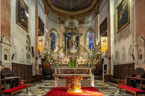Altar of Sainte-Marie Cathedral in Bastia, Corsica, France