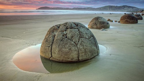New Zealand, Moeraki Boulders, Otago, Moeraki, stone boulders, South Island, Neuseelamn