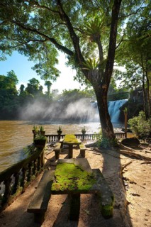 Dilapidated park with waterfall, Tropical, Tropics, Travel, Holiday, Paronella Park, Innisfail,