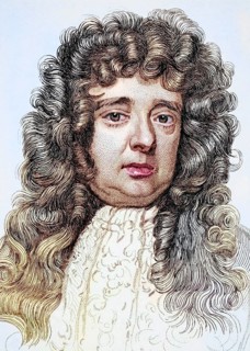 Sir William Petty, 1623 -1687, English economist, scientist and philosopher, Illustration from Old