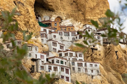 Phugtal Monastery, nestled in Ladakh's rugged cliffs, is a stunning Buddhist retreat. Its