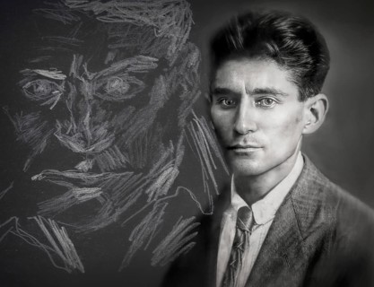 Portrait of Franz Kafka, 1883 – 1924, German-speaking Bohemian novelist, digitally edited according