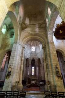 Ebreuil village, Saint-Leger benedictine abbey, abbey church from the 10th century, Allier