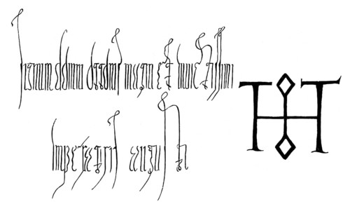 Facsimile, sign of Otto I, Otto I the Great, Otto I. der Große, 912-973, Holy Roman Emperor