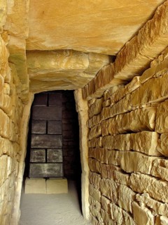 Etruscan tomb, reconstructed central pillar, tumulus, Tomba del Diavolino II, Devil II, excavations