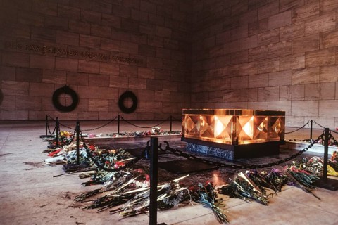 Historic photo of the Neue Wache with Eternal Flame by Lothar Kwasnitza, Berlin 1990, Berlin,