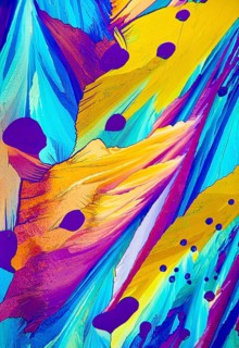 This image showcases a striking microscopic view of adipic acid crystals, featuring bold colors