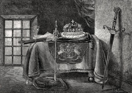 The room of the Imperial Regalia, Edinburgh castle, Scotland, 19th century