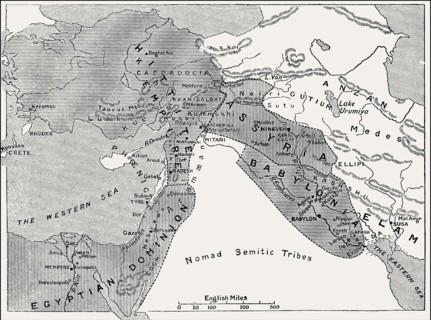 Map of the Babylonian Empire, 1500 BC until 1000 BC