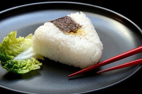 Onigiri, Japanese rice on plate, rice balls