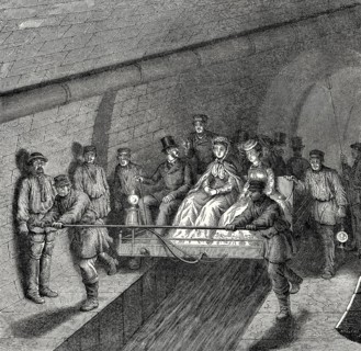 Visitors at the Paris Sewer Museum, Paris, France, 19th century
