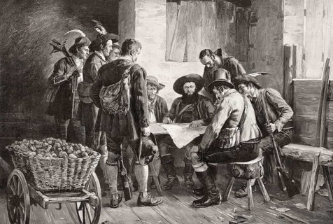 Meeting of the freedom, fighter, Andreas Hofer, Tyrolean Rebellion, 1809