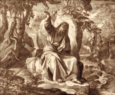 Ravens Feed Elijah, Old Testament, by Julius Schnorr von Carolsfeld