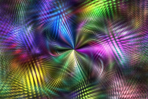 This image features a mesmerizing galaxy-inspired abstract pattern with vibrant multicolored swirls