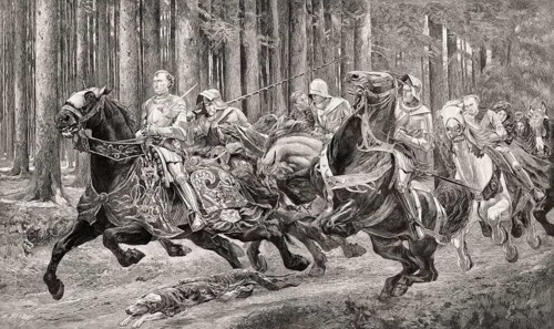 The escape of Charles the Bold, 1433–1477, Duke of Burgundy, after the Battle of Morat, Burgundian