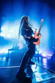 Jonas Kungen Jarlsby, guitarist of the band Avatar live on In The Airwaves Tour at Munich's