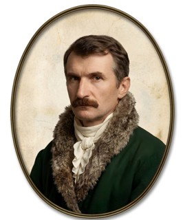 Portrait of Johann Gottfried Seume, symbolic image author, writer, poet, literature, artist,