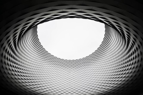 Hall ceiling, modern architecture, new Messe Basel building, architects Herzog and de Meuron,
