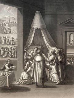 Raising of the dead, the daughter of Jairus, New Testament, 1853, digitally restored
